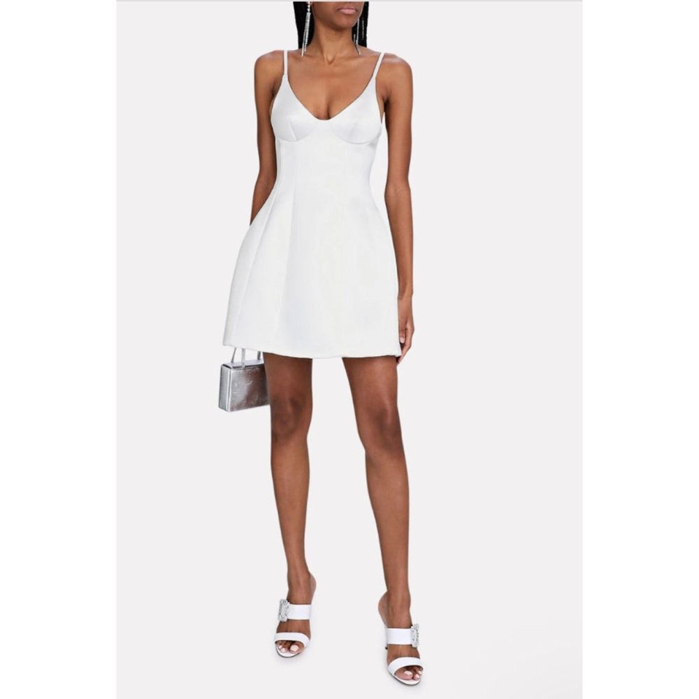 Brandon Maxwell Silk Bustier Mini Dress